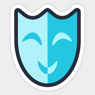 Theatrical mask smiles blue Sticker